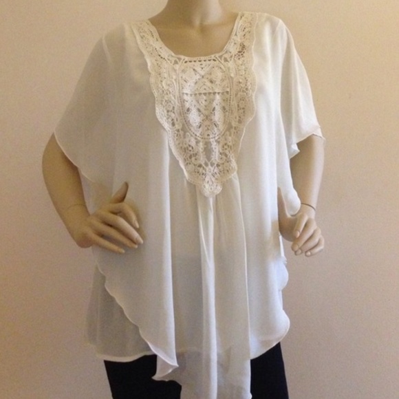IVORY EMBROIDED TUNIC TOP - Picture 2 of 6